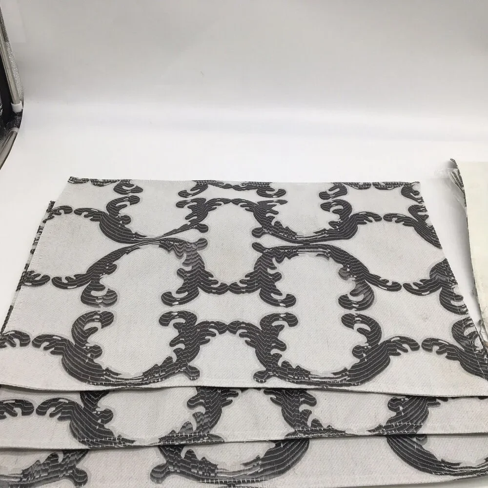 Black & White Textured Fabric Placements Set 8 A La Carte Dainty Home Some NEW